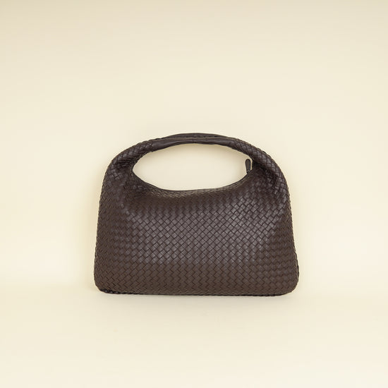 Bottega Veneta Chocolate Brown Intrecciato Veneta Hobo Large Bag