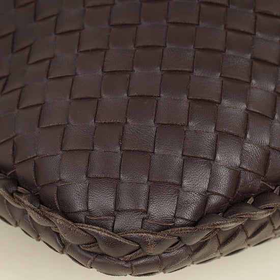 Bottega Veneta Chocolate Brown Intrecciato Veneta Hobo Large Bag