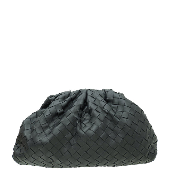 Bottega Veneta Black Intrecciato Nappa Pouch Clutch