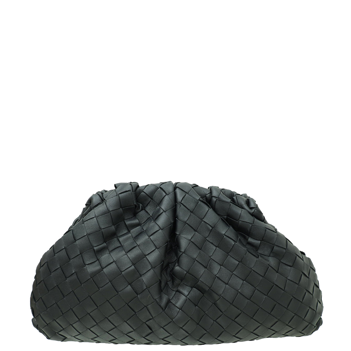 Bottega Veneta Black Intrecciato Nappa Pouch Clutch