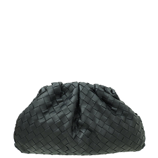 Bottega Veneta Black Intrecciato Nappa Pouch Clutch