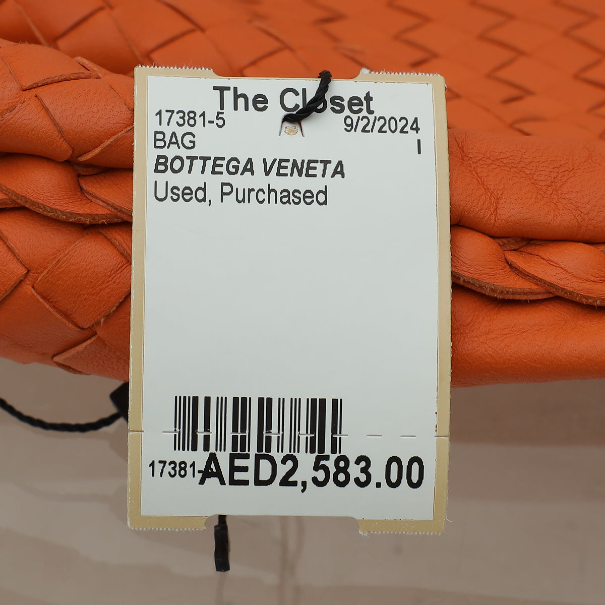 Bottega Veneta Orange Intrecciato Nappa Veneta Hobo Bag