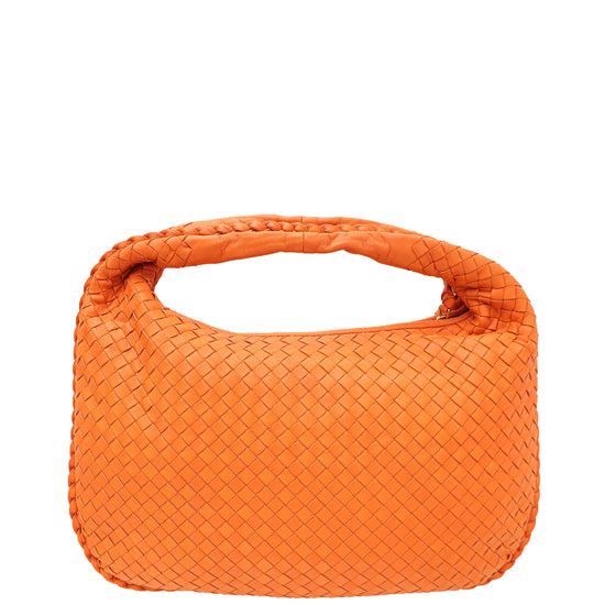 Bottega Veneta Orange Intrecciato Nappa Veneta Hobo Bag