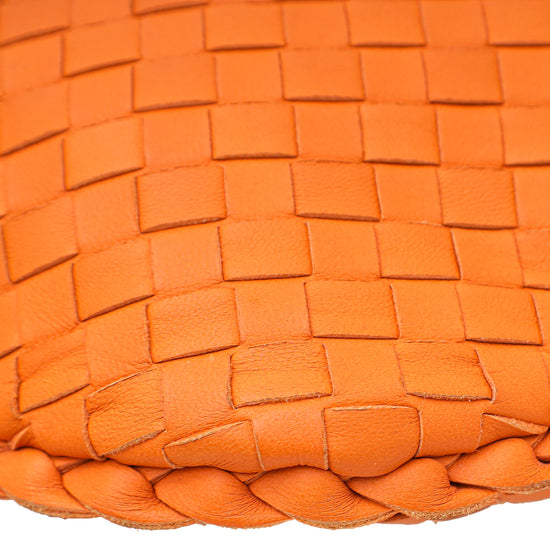 Bottega Veneta Orange Intrecciato Nappa Veneta Hobo Bag