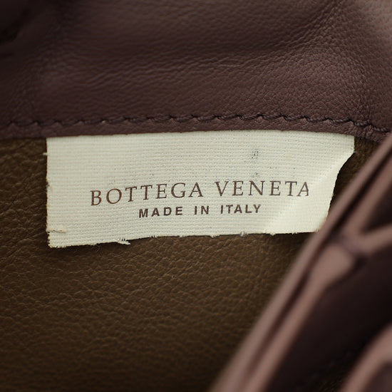 Bottega Veneta Deep Mauve Intrecciato Chain Wallet-Bottega Veneta-THE CLOSET