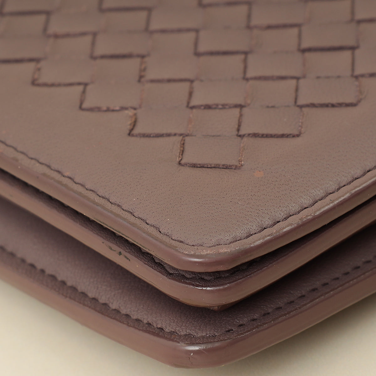 Bottega Veneta Deep Mauve Intrecciato Chain Wallet-Bottega Veneta-THE CLOSET