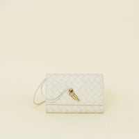 Bottega Veneta Chalk Andiamo Pouch on Strap