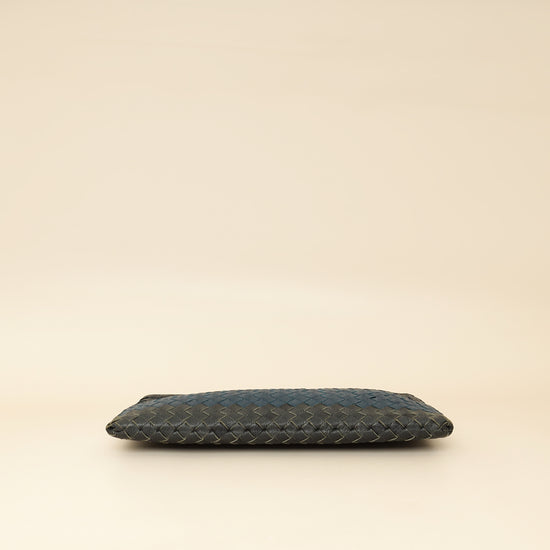 Bottega Veneta Tricolor Striped Intrecciato Zipped Pouch-Bottega Veneta-THE CLOSET