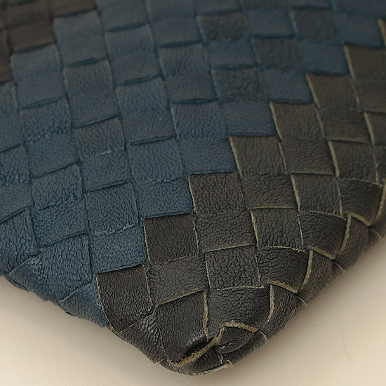 Bottega Veneta Tricolor Striped Intrecciato Zipped Pouch-Bottega Veneta-THE CLOSET