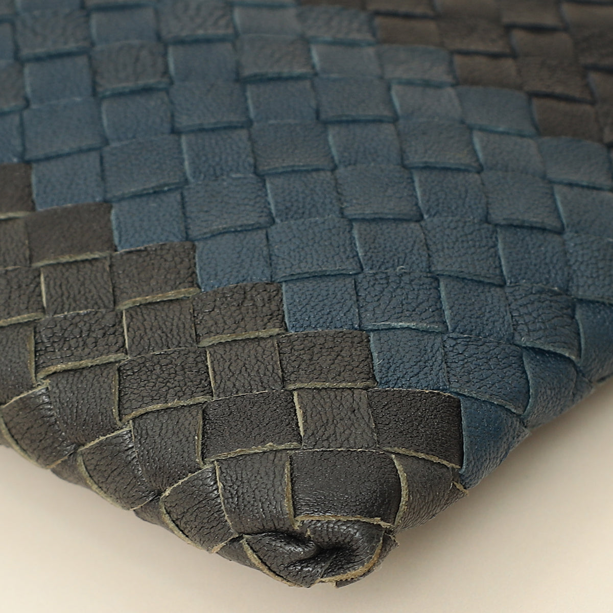 Bottega Veneta Tricolor Striped Intrecciato Zipped Pouch-Bottega Veneta-THE CLOSET