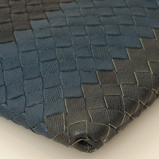 Bottega Veneta Tricolor Striped Intrecciato Zipped Pouch-Bottega Veneta-THE CLOSET