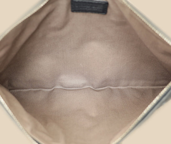 Bottega Veneta Tricolor Striped Intrecciato Zipped Pouch-Bottega Veneta-THE CLOSET