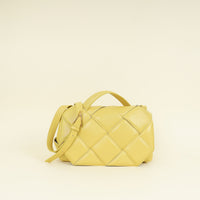 Bottega Veneta Yellow Maxi Intrecciato Padded Top Handle Bag