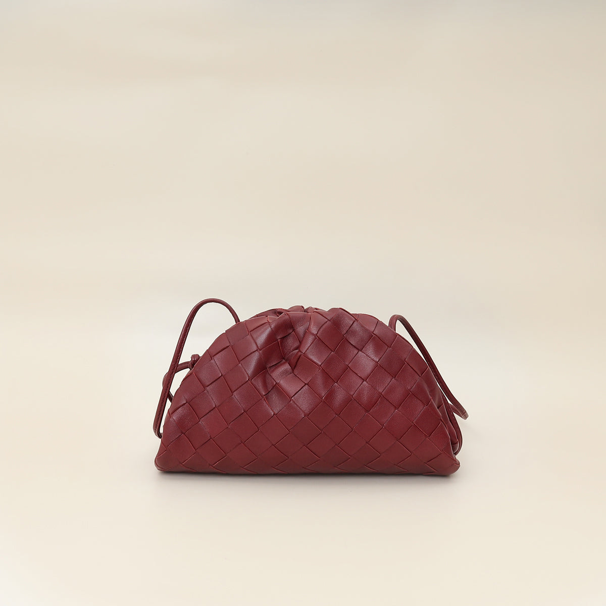 Bottega Veneta Burgundy Intrecciato Mini Pouch-Bottega Veneta-THE CLOSET