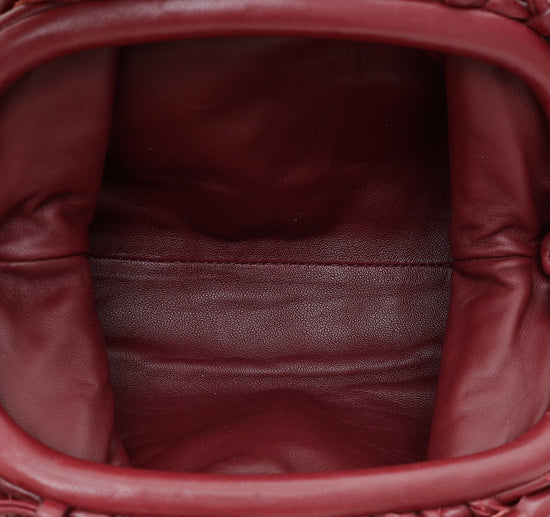 Bottega Veneta Burgundy Intrecciato Mini Pouch-Bottega Veneta-THE CLOSET