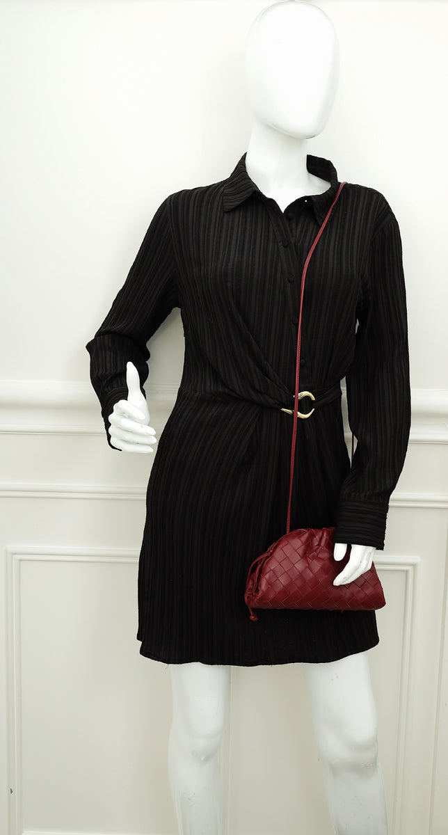 Bottega Veneta Burgundy Intrecciato Mini Pouch-Bottega Veneta-THE CLOSET
