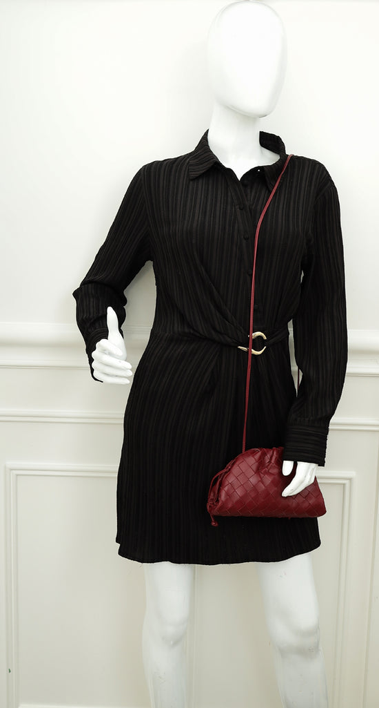 Bottega Veneta Burgundy Intrecciato Mini Pouch-Bottega Veneta-THE CLOSET