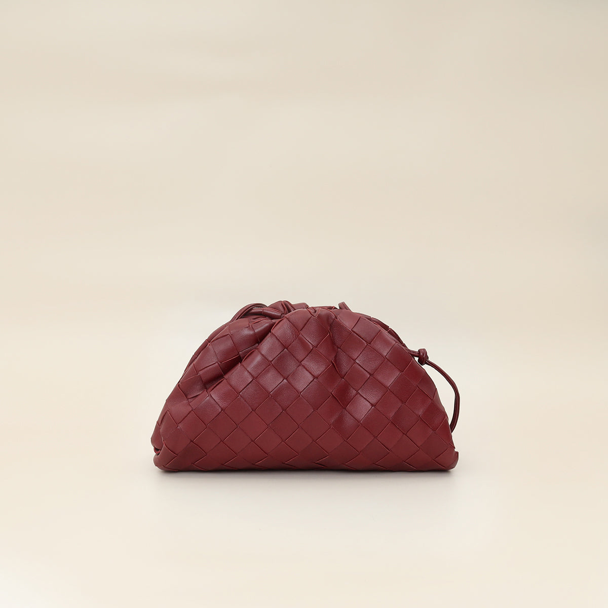 Bottega Veneta Burgundy Intrecciato Mini Pouch-Bottega Veneta-THE CLOSET