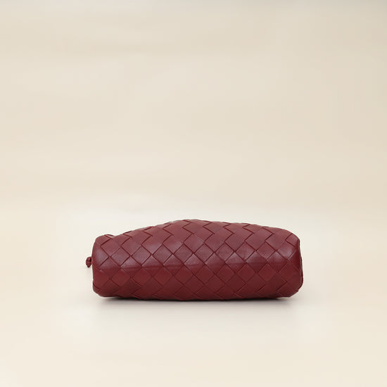 Bottega Veneta Burgundy Intrecciato Mini Pouch-Bottega Veneta-THE CLOSET