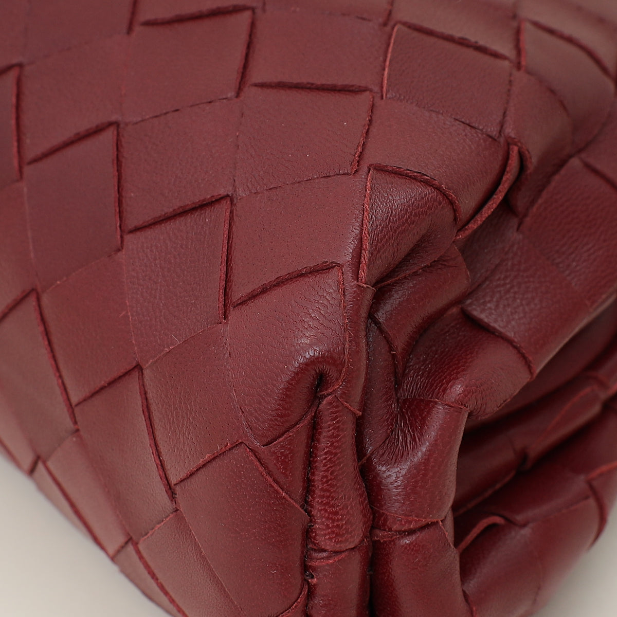 Bottega Veneta Burgundy Intrecciato Mini Pouch-Bottega Veneta-THE CLOSET