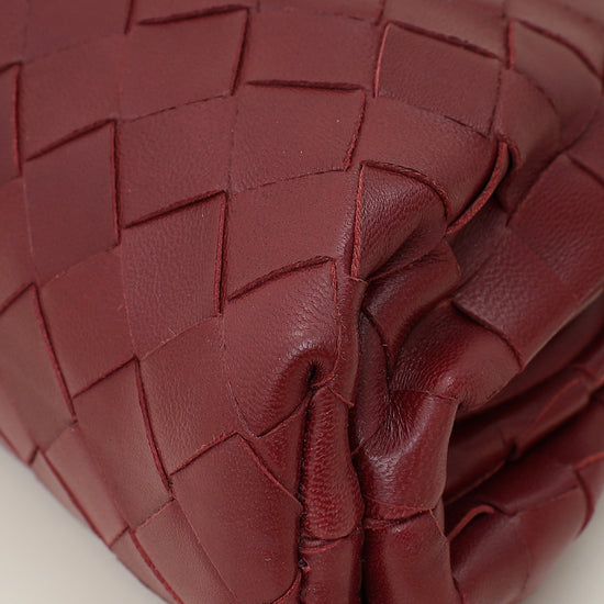 Bottega Veneta Burgundy Intrecciato Mini Pouch-Bottega Veneta-THE CLOSET