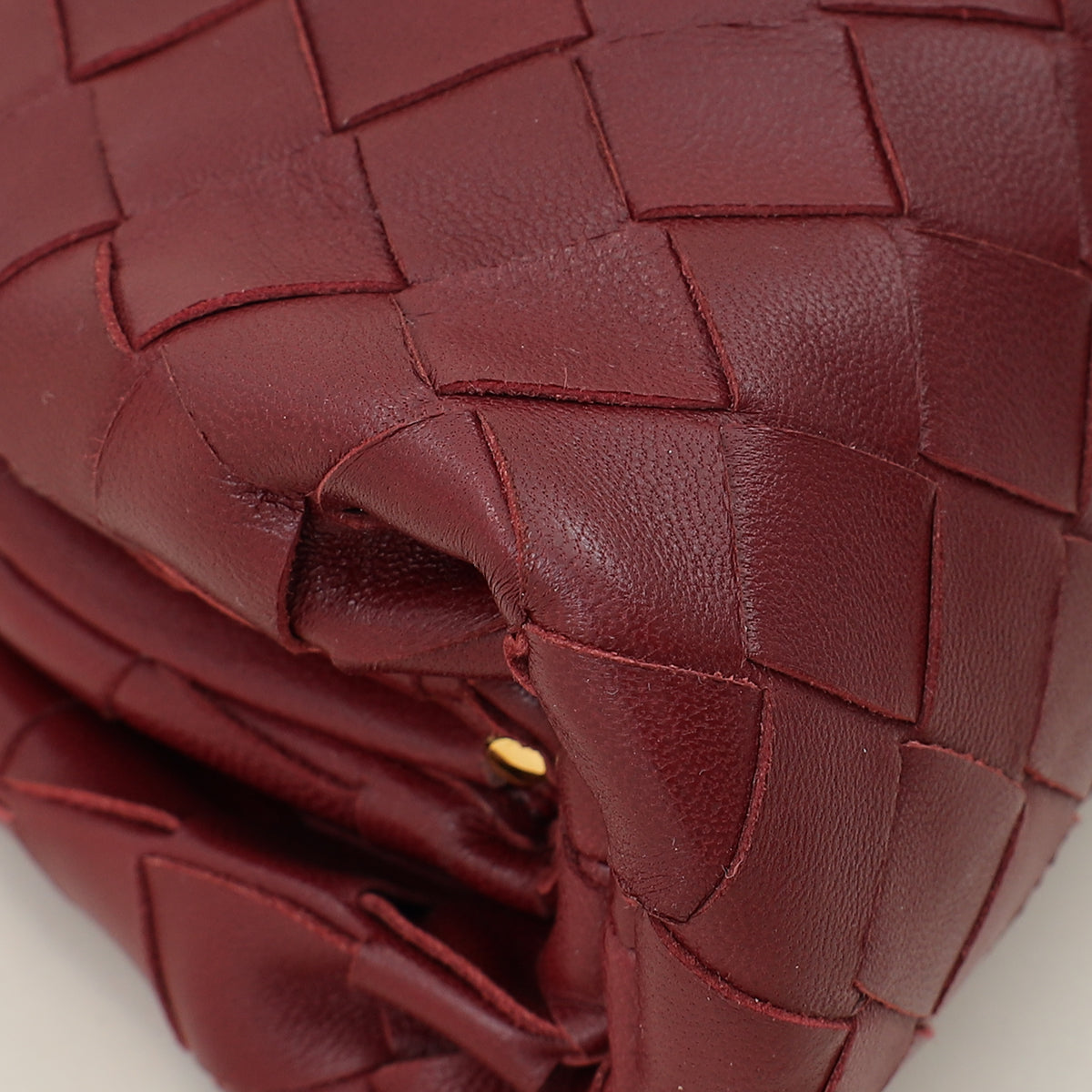 Bottega Veneta Burgundy Intrecciato Mini Pouch-Bottega Veneta-THE CLOSET