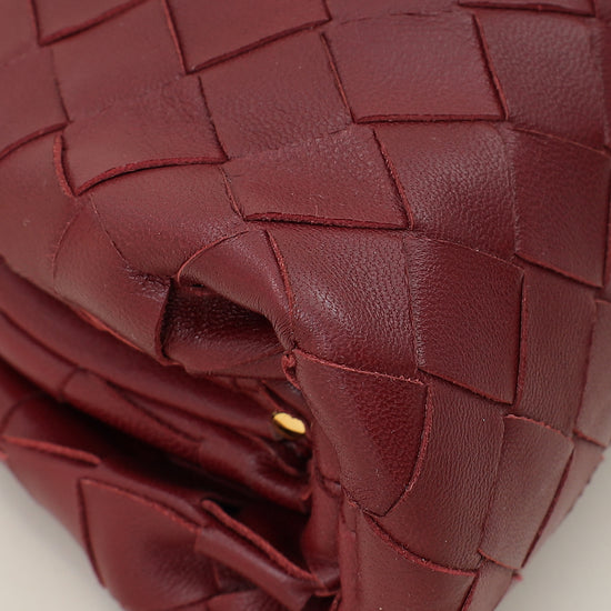 Bottega Veneta Burgundy Intrecciato Mini Pouch-Bottega Veneta-THE CLOSET