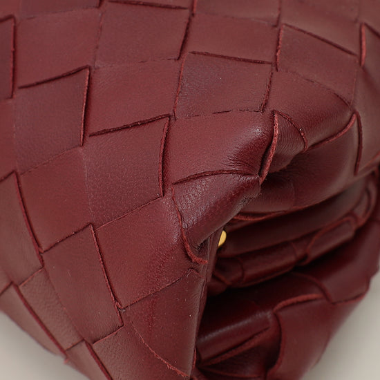 Bottega Veneta Burgundy Intrecciato Mini Pouch-Bottega Veneta-THE CLOSET