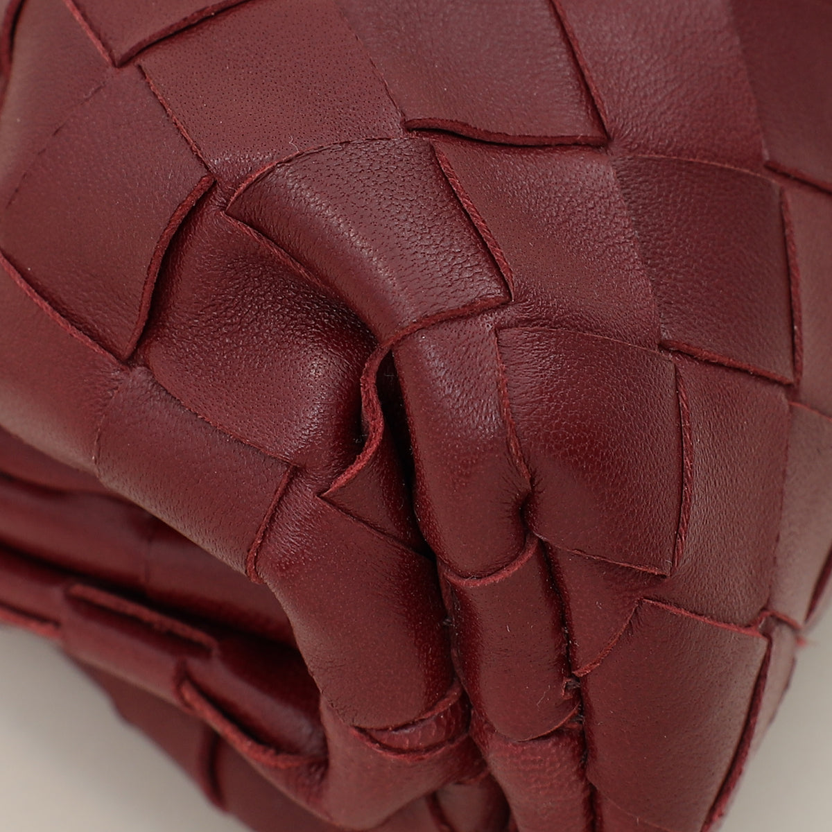 Bottega Veneta Burgundy Intrecciato Mini Pouch-Bottega Veneta-THE CLOSET