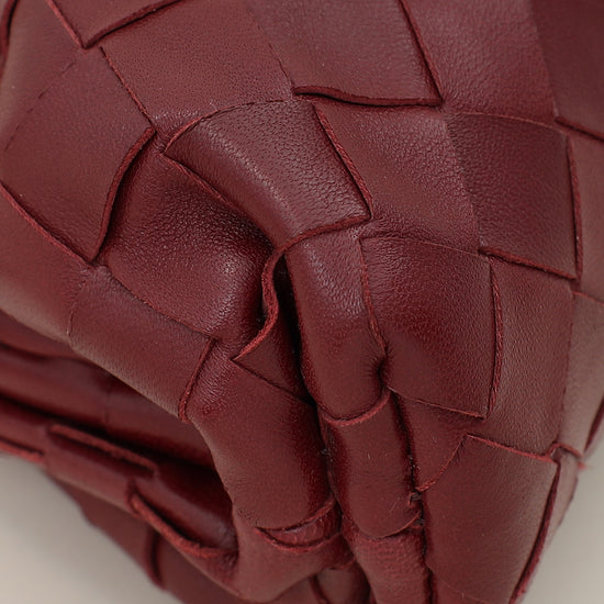 Bottega Veneta Burgundy Intrecciato Mini Pouch-Bottega Veneta-THE CLOSET