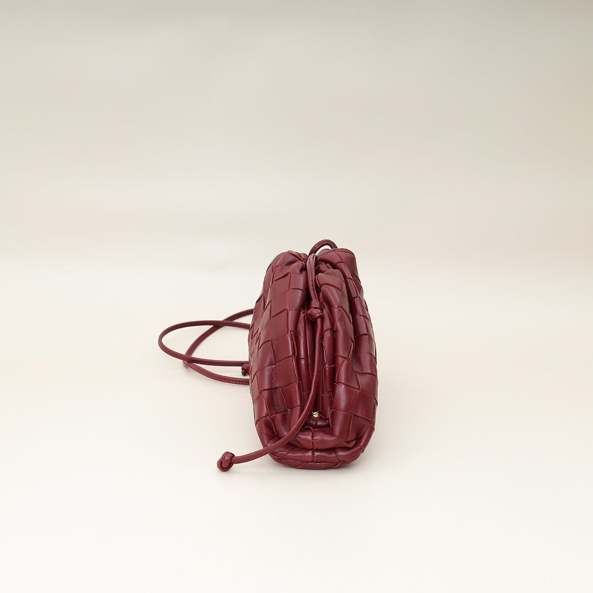 Bottega Veneta Burgundy Intrecciato Mini Pouch-Bottega Veneta-THE CLOSET