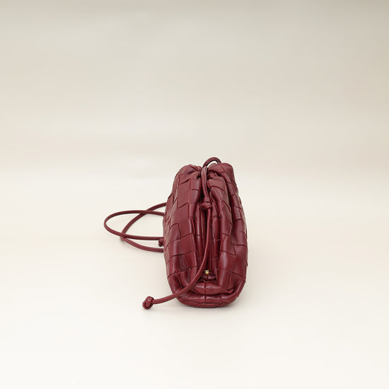 Bottega Veneta Burgundy Intrecciato Mini Pouch-Bottega Veneta-THE CLOSET