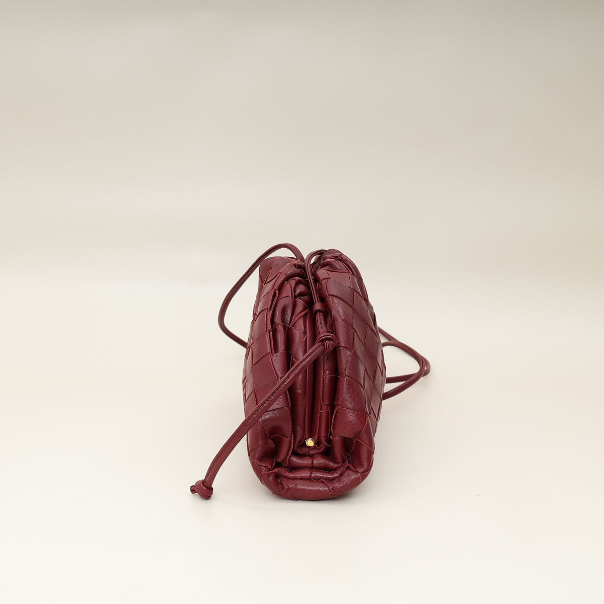 Bottega Veneta Burgundy Intrecciato Mini Pouch-Bottega Veneta-THE CLOSET