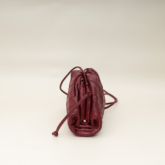 Bottega Veneta Burgundy Intrecciato Mini Pouch-Bottega Veneta-THE CLOSET
