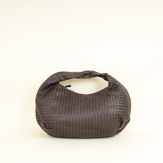 Bottega Veneta Chocolate Brown Intrecciato Hobo Large Bag
