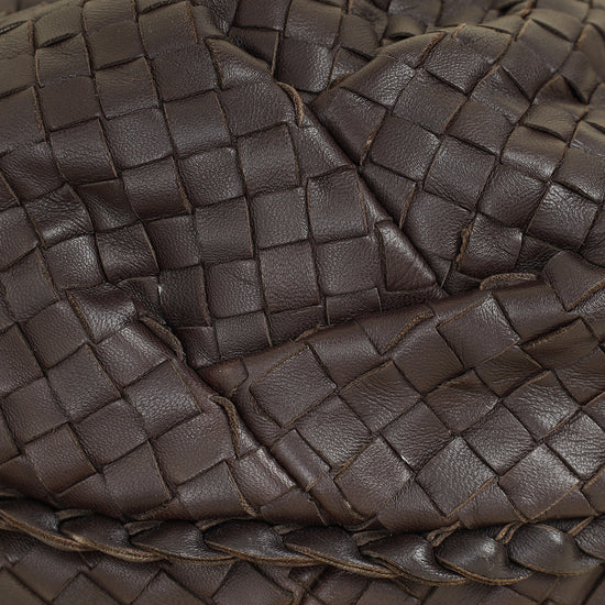 Bottega Veneta Chocolate Brown Intrecciato Hobo Large Bag