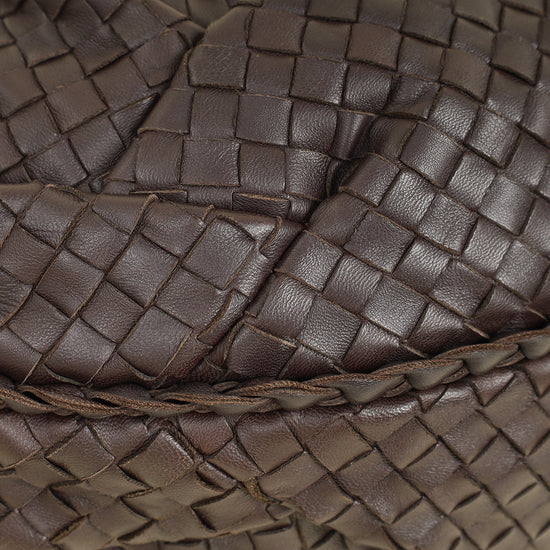 Bottega Veneta Chocolate Brown Intrecciato Hobo Large Bag