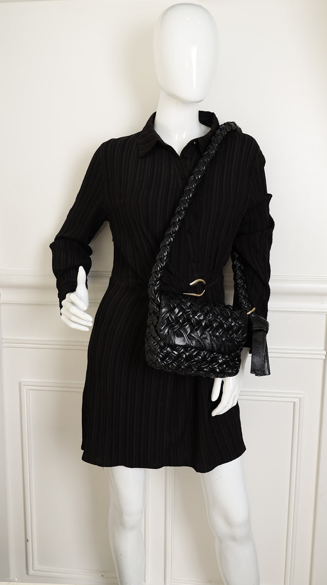 Bottega Veneta Black Kalimero Città Small Shoulder Bag-Bottega Veneta-THE CLOSET