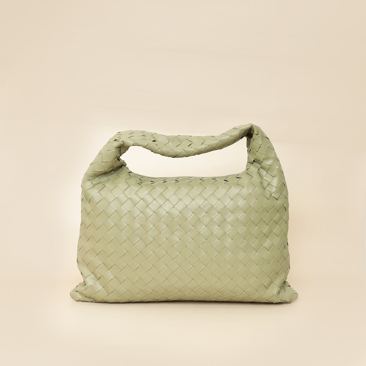 Bottega Veneta Travertine Intrecciato Hop Hobo Bag-Bottega Veneta-THE CLOSET