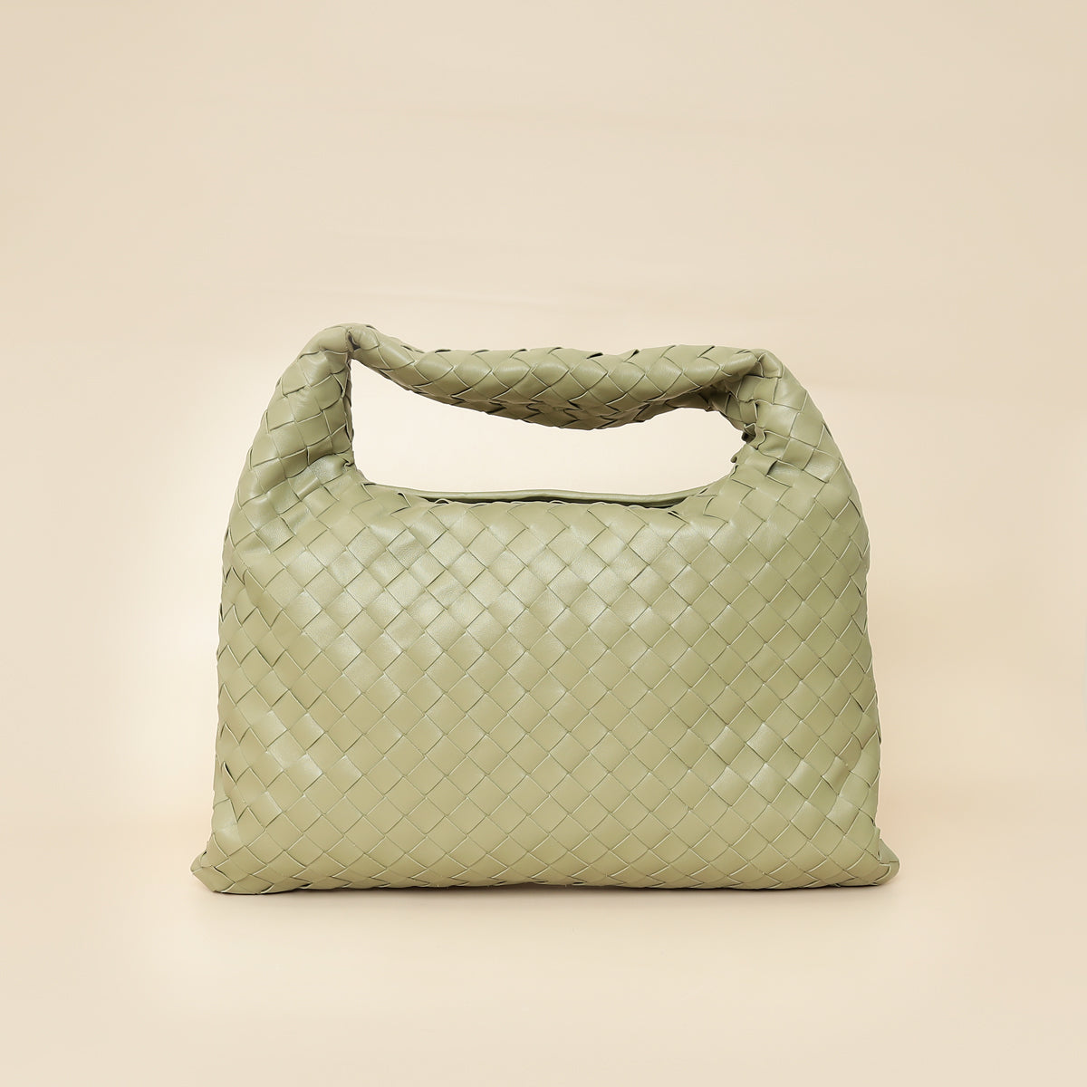 Bottega Veneta Travertine Intrecciato Hop Hobo Bag-Bottega Veneta-THE CLOSET