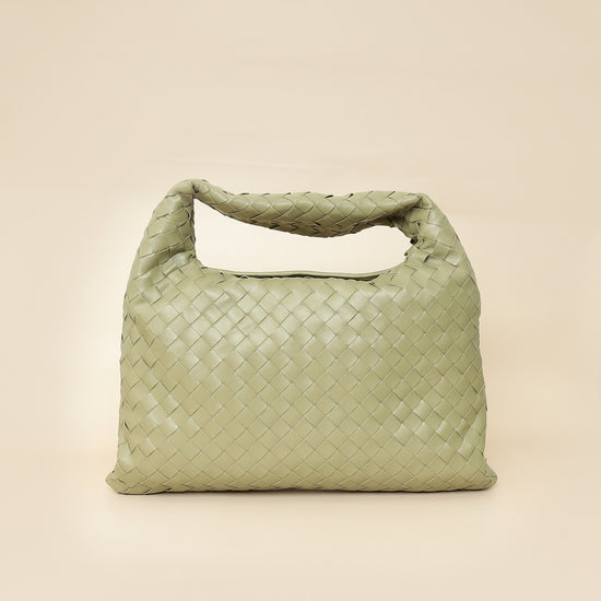 Bottega Veneta Travertine Intrecciato Hop Hobo Bag