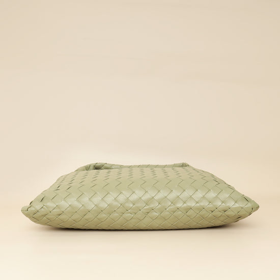 Bottega Veneta Travertine Intrecciato Hop Hobo Bag-Bottega Veneta-THE CLOSET