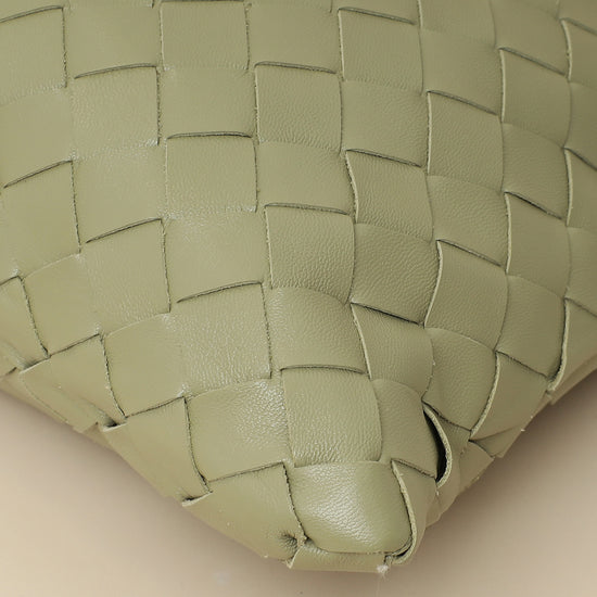 Bottega Veneta Travertine Intrecciato Hop Hobo Bag-Bottega Veneta-THE CLOSET