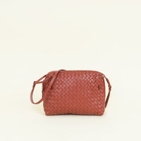Bottega Veneta Reddish Brown Intrecciato Nodini Crossbody Bag