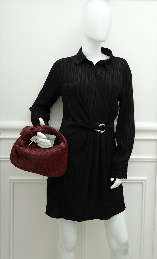 Bottega Veneta Burgundy Intrecciato Nappa Jodie Mini Bag-Bottega Veneta-THE CLOSET