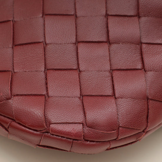 Bottega Veneta Burgundy Intrecciato Nappa Jodie Mini Bag-Bottega Veneta-THE CLOSET