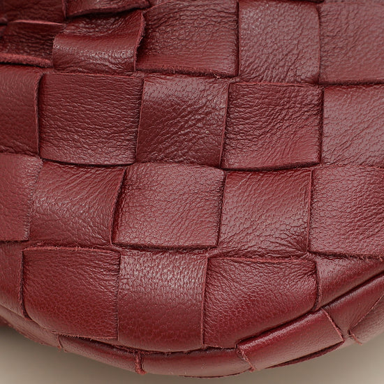 Bottega Veneta Burgundy Intrecciato Nappa Jodie Mini Bag-Bottega Veneta-THE CLOSET