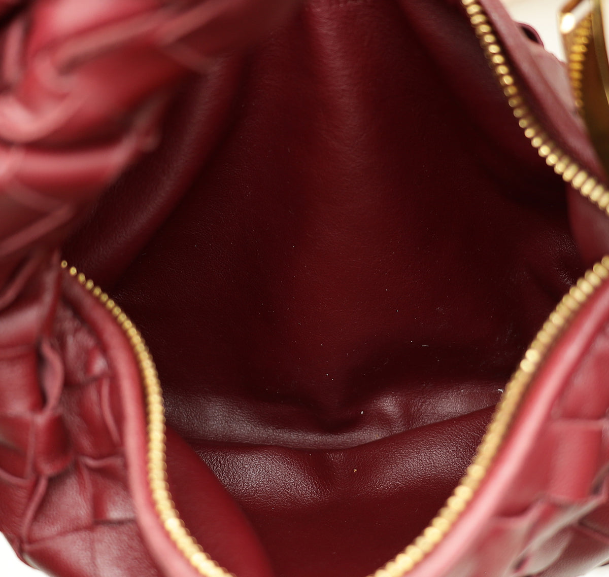 Bottega Veneta Burgundy Intrecciato Nappa Jodie Mini Bag-Bottega Veneta-THE CLOSET