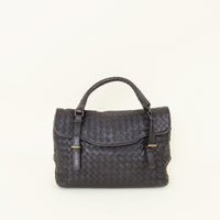 Bottega Veneta Dark Chocolate Intrecciato Satchel Bag