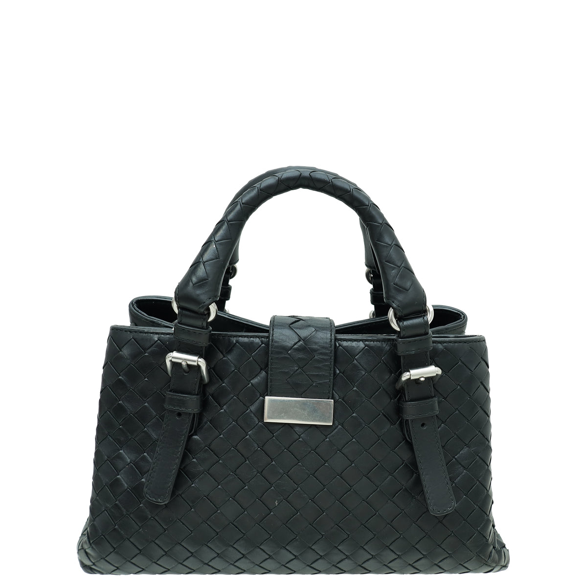 Bottega Veneta Black Intrecciato Nappa Roma Mini Bag-Bottega Veneta-THE CLOSET